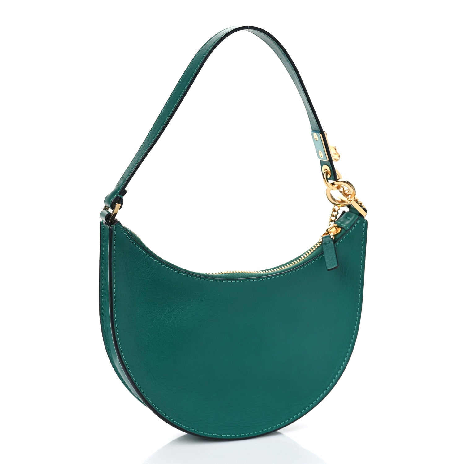 Valentino Garavani Calfskin Mini Vlogo Hobo Bag Emerald Green 2 of 7
