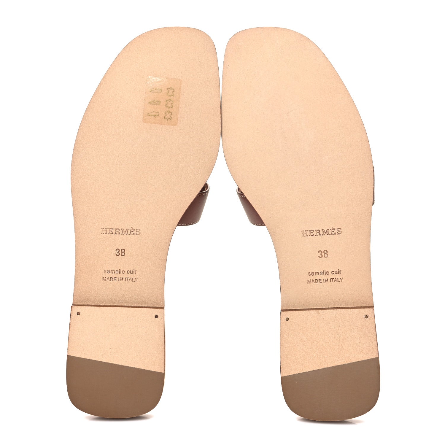 Hermes Box Calfskin Oran Sandals 38 Gold 5 of 9