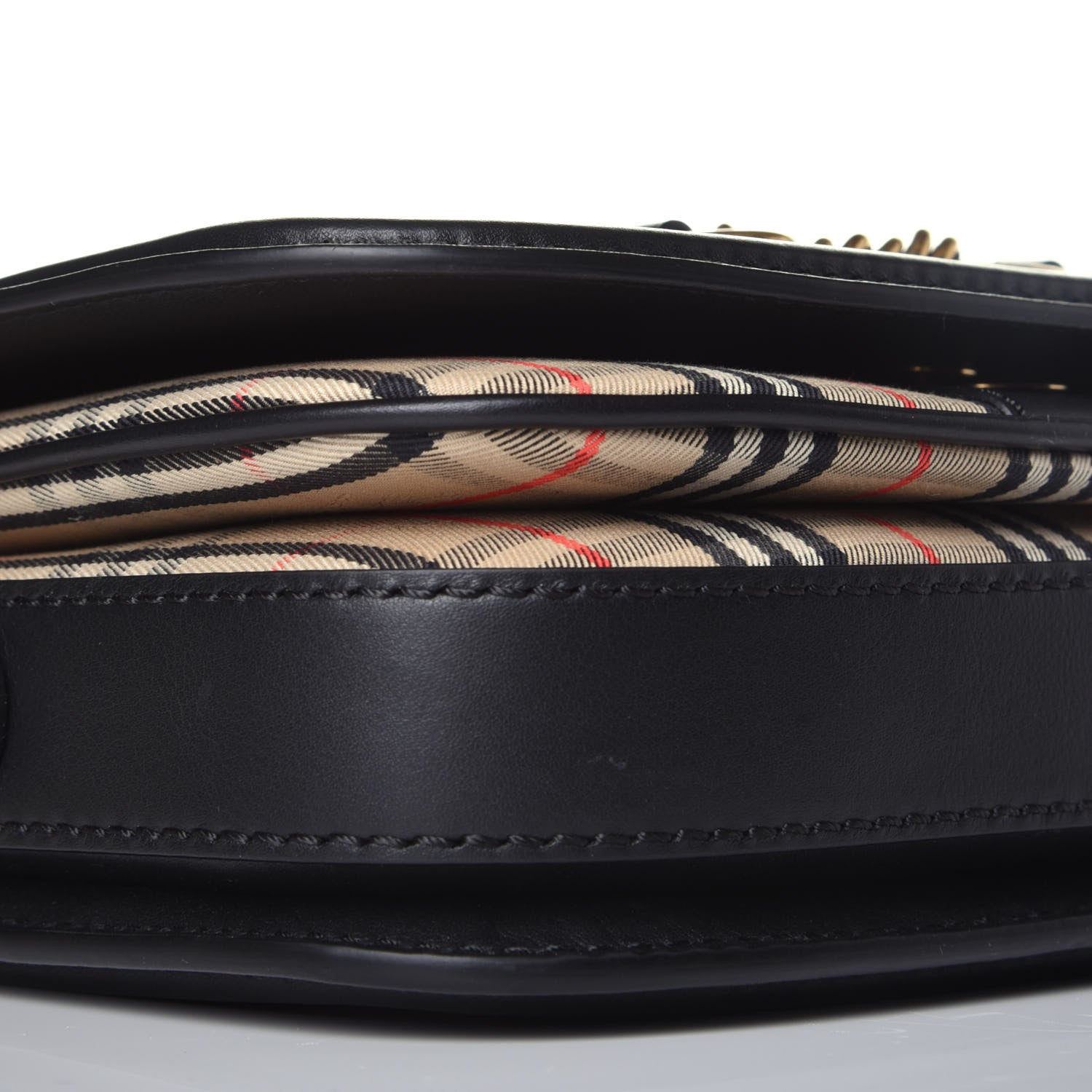 Burberry Smooth Calfskin 1983 Knight Check Link Shoulder Bag Black 8 of 9