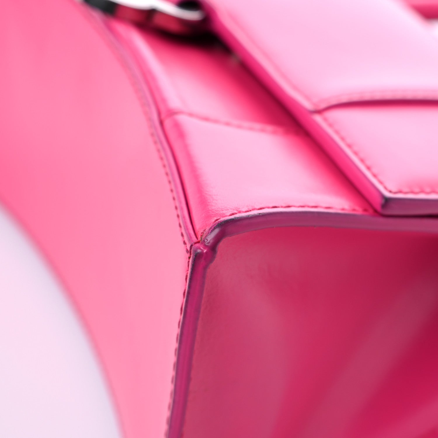 Balenciaga Shiny Box Calfskin Small Hourglass Top Handle Bag Acid Fuchsia 9 of 15
