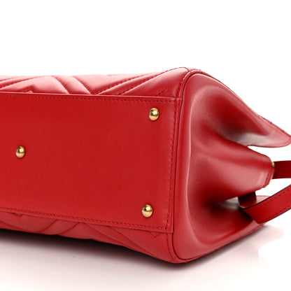 Gucci Calfskin Matelasse Small GG Marmont Tote Hibiscus Red 10 of 10