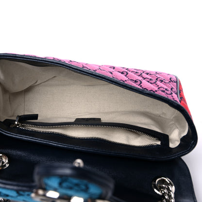 Gucci Monogram Multicolor Matelasse Diagonal Small GG Marmont Shoulder Bag Light Blue Pink Blue Green Red 5 of 10