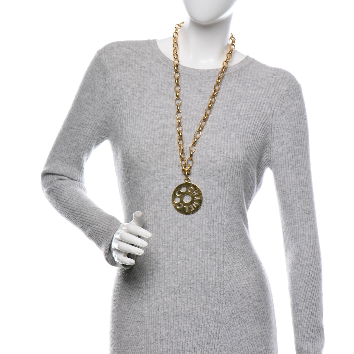 Medallion Long Chain Necklace Gold