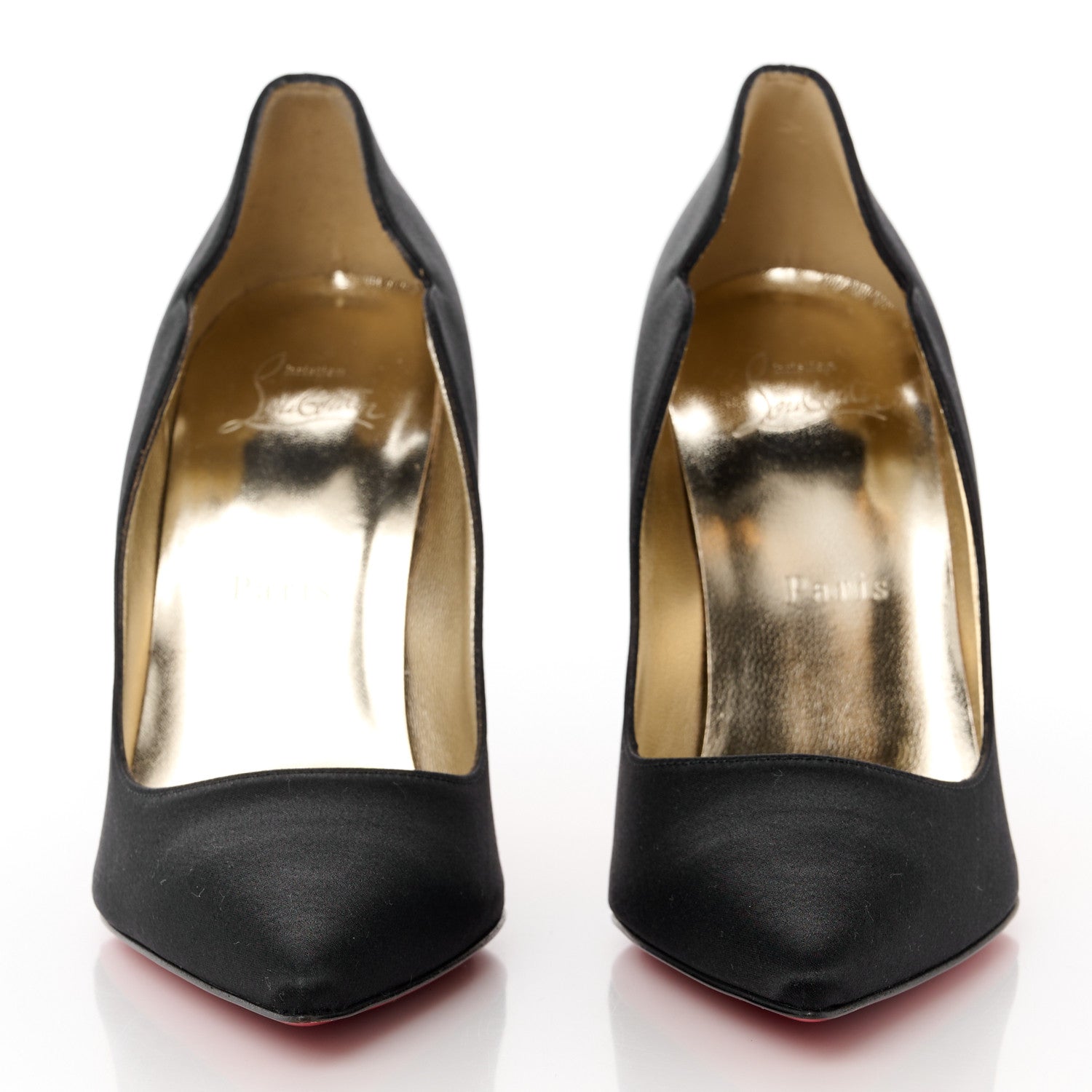 Christian Louboutin Crepe Satin Crystal LipStrass 100 Pumps 37.5 Black 2 of 8