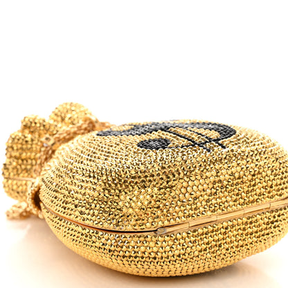 Judith Leiber Crystal Money Bags Minaudiere Clutch Gold 9 of 12