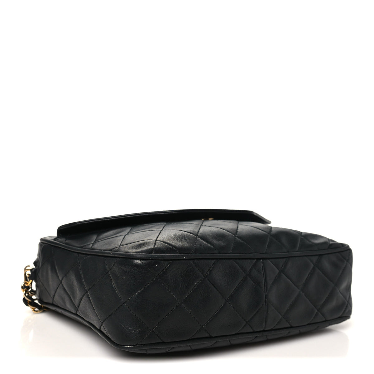 Lambskin Quilted Tassel Camera Case Navy