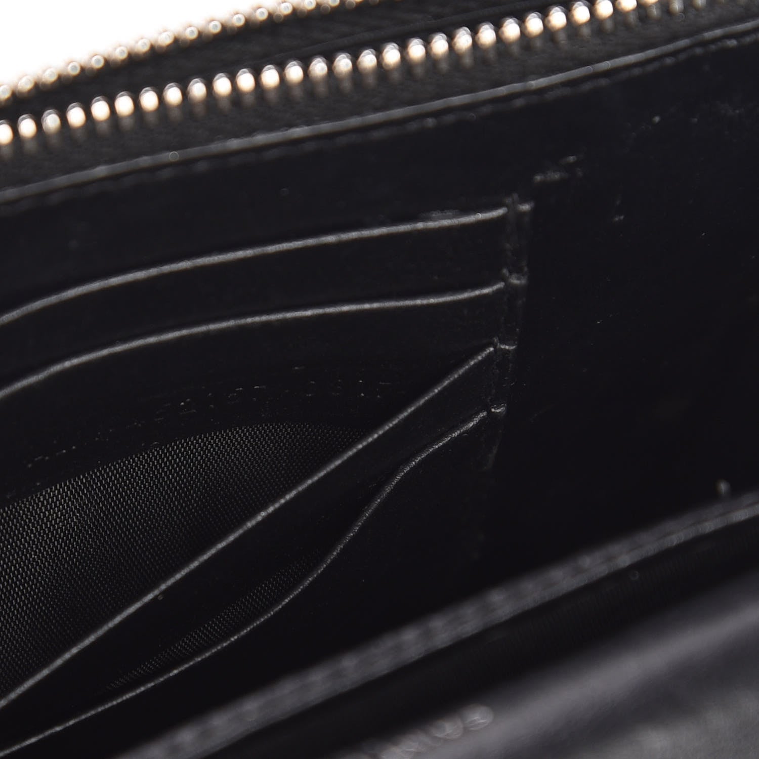 Saint Laurent Calfskin Crocodile Embossed Monogram Sunset Chain Wallet Black 9 of 12