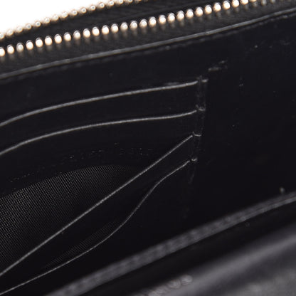 Saint Laurent Calfskin Crocodile Embossed Monogram Sunset Chain Wallet Black 9 of 12