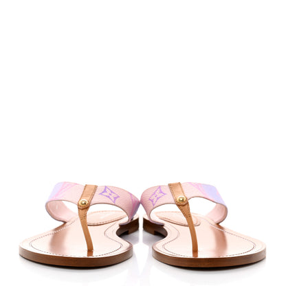 Louis Vuitton Monogram Sunny Flat Thong Sandals 37 Rose Clair Pink 2 of 8