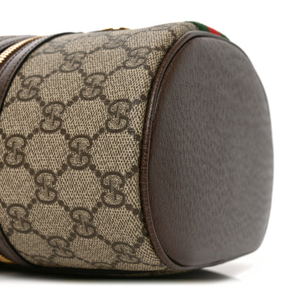 Gucci GG Supreme Monogram Textured Calfskin Web Ophidia Vanity Cosmetic Case Beige Ebony New Acero 8 of 9