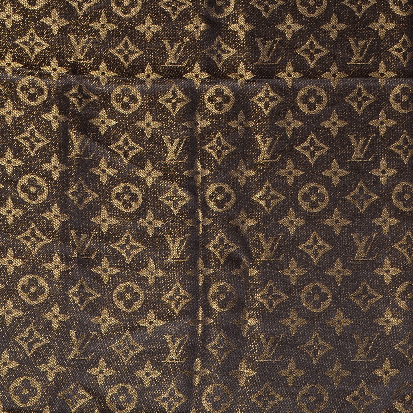 Silk Lurex Wool Monogram Shine Shawl Brown