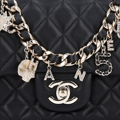 Chanel Lambskin Quilted Mini Coco Charms Rectangular Flap Black 8 of 10