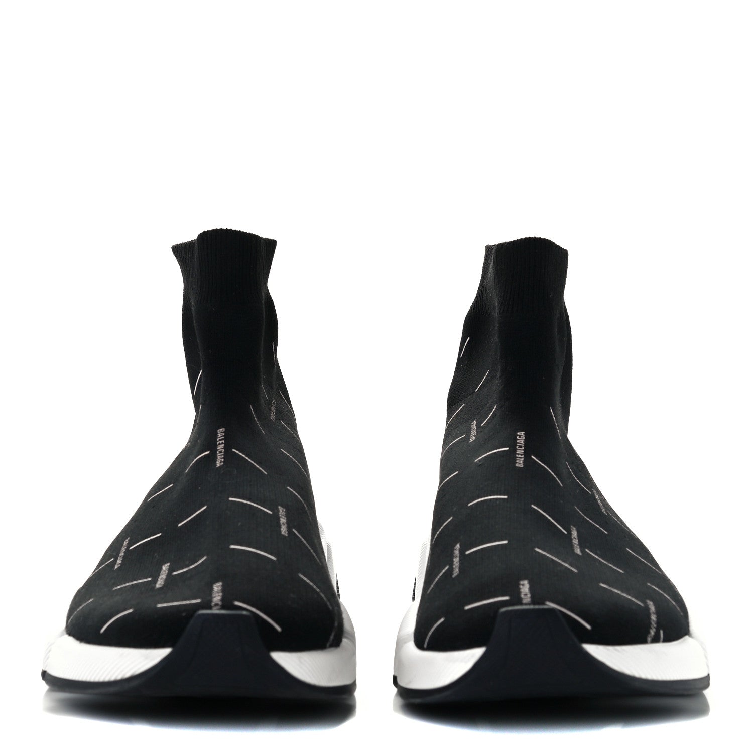 Balenciaga Technical 3D Recycled Knit Allover Logo Licence Print Mens Speed 2.0 Sneakers 45 Black White 2 of 10