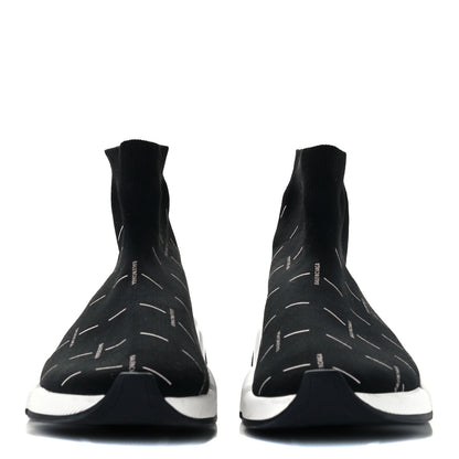 Balenciaga Technical 3D Recycled Knit Allover Logo Licence Print Mens Speed 2.0 Sneakers 45 Black White 2 of 10