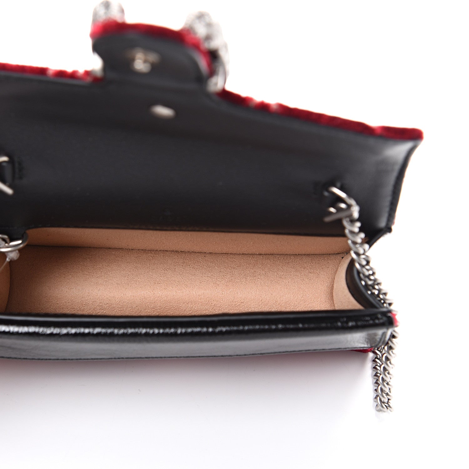 Gucci Velvet GG Monogram Super Mini Dionysus Shoulder Bag Red Cipria Black 4 of 9
