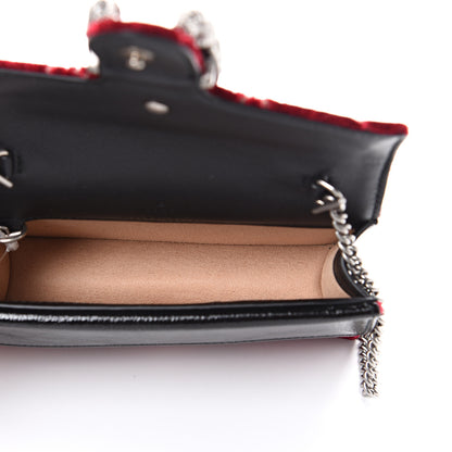 Gucci Velvet GG Monogram Super Mini Dionysus Shoulder Bag Red Cipria Black 4 of 9