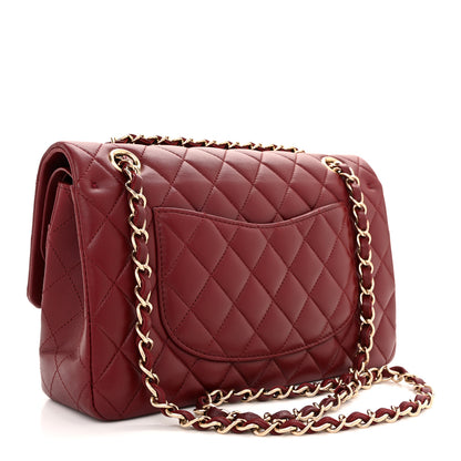 Chanel Lambskin Quilted Medium Double Flap Burgundy 3 of 10