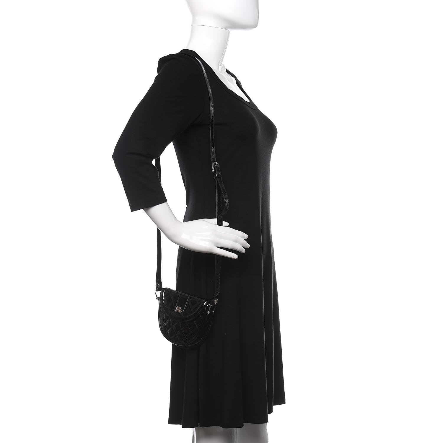 Burberry Patent Calfskin Quilted Mini Crossbody Bag Black 2 of 14