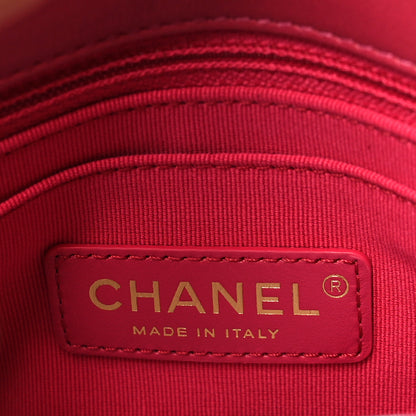 Chanel Velvet Camellia Embossed Mini Square Flap Pink 6 of 9