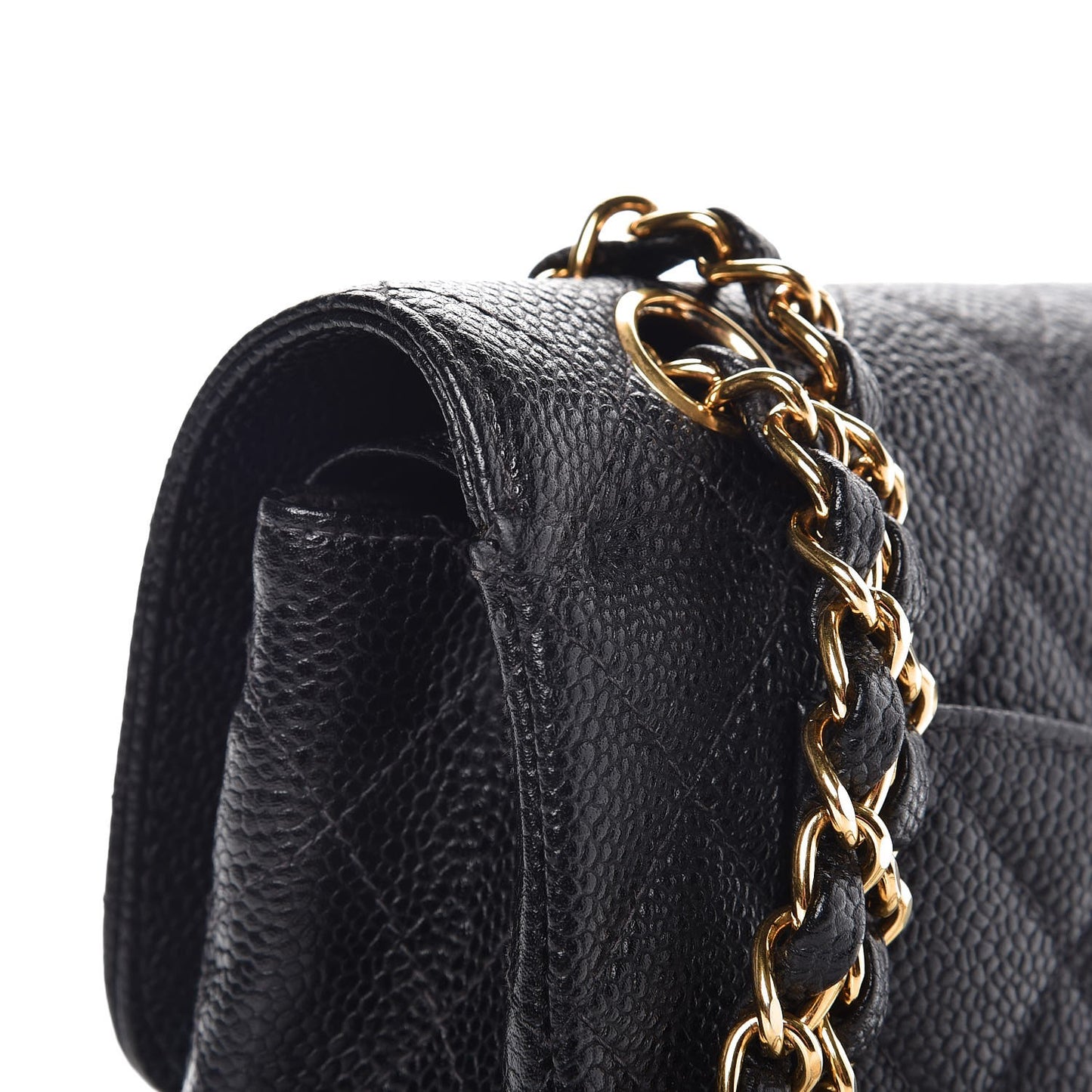 Caviar Quilted Small Double Flap Black