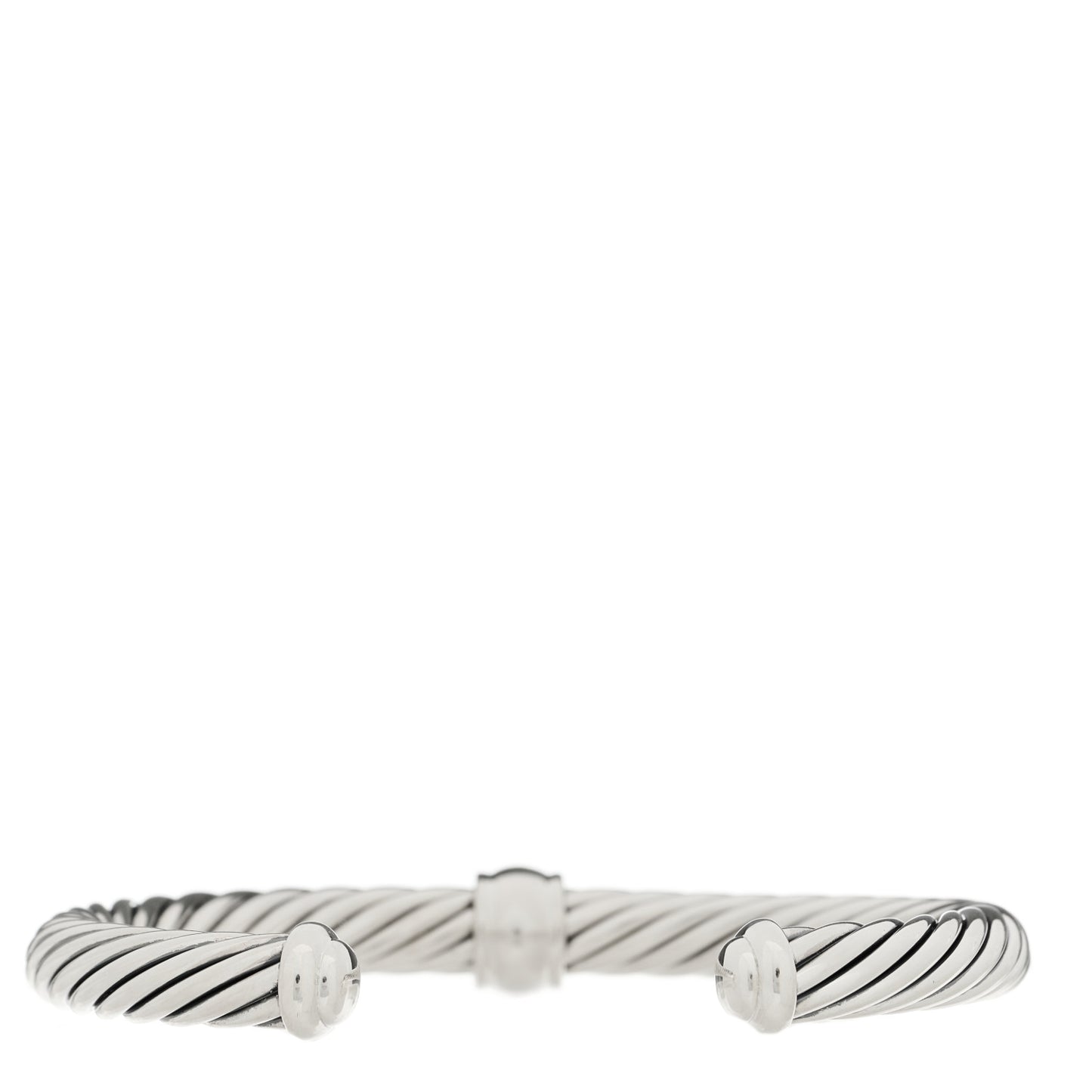 Sterling Silver Diamond 7mm Cable Classics Station Bracelet