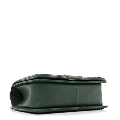 Chanel Calfskin Quilted Medium Boy Top Handle Flap Green 4 of 11