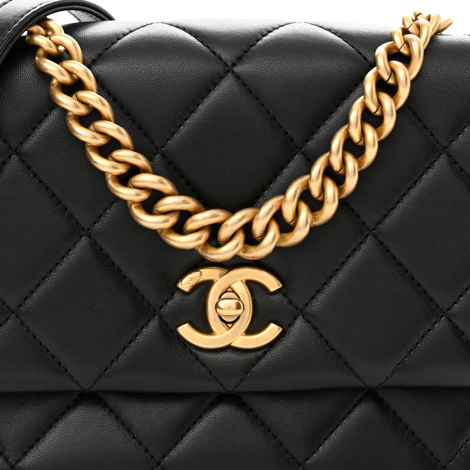Chanel Lambskin Quilted Small Side Note Flap Black 8 of 12