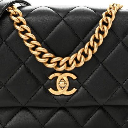 Chanel Lambskin Quilted Small Side Note Flap Black 8 of 12