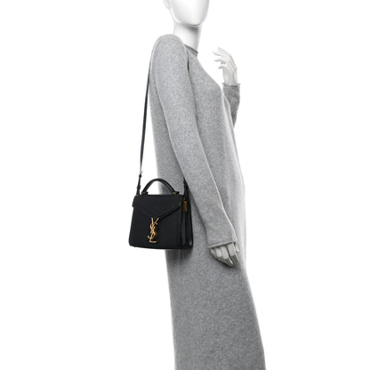 Saint Laurent Grain de Poudre Mini Classic Monogram Cassandra Top Handle Black Rouge Legion 2 of 12