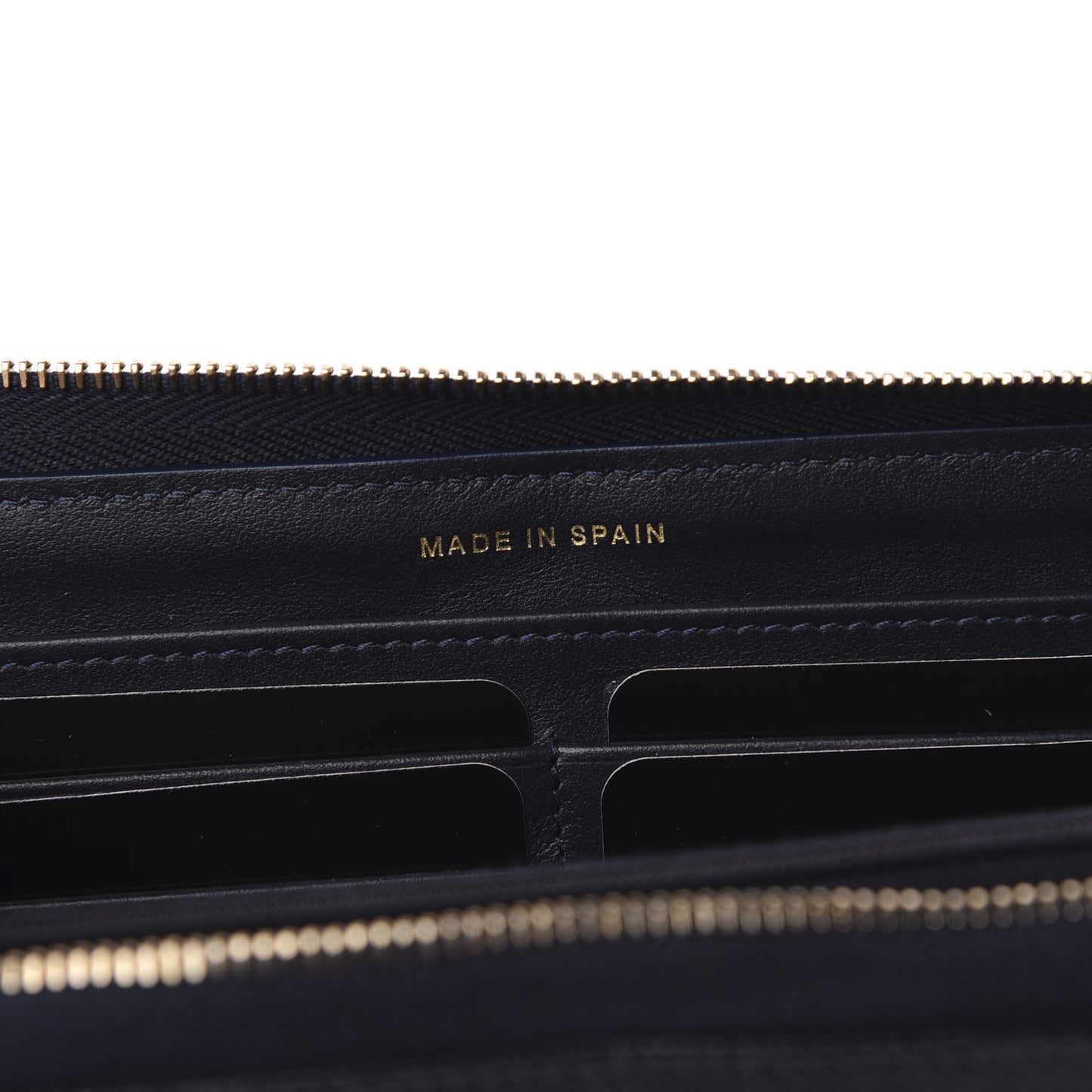 Caviar Quilted Large Gusset Zip Around Wallet Navy
