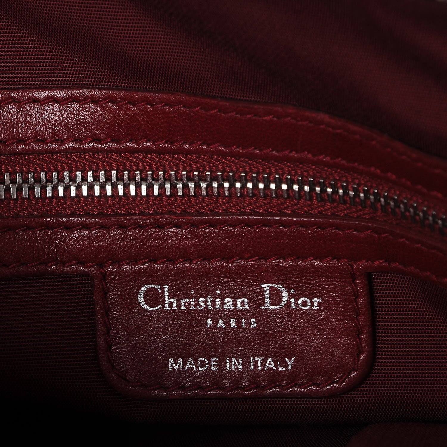 Christian Dior Lambskin Cannage Medium Granville Tote Red 7 of 12