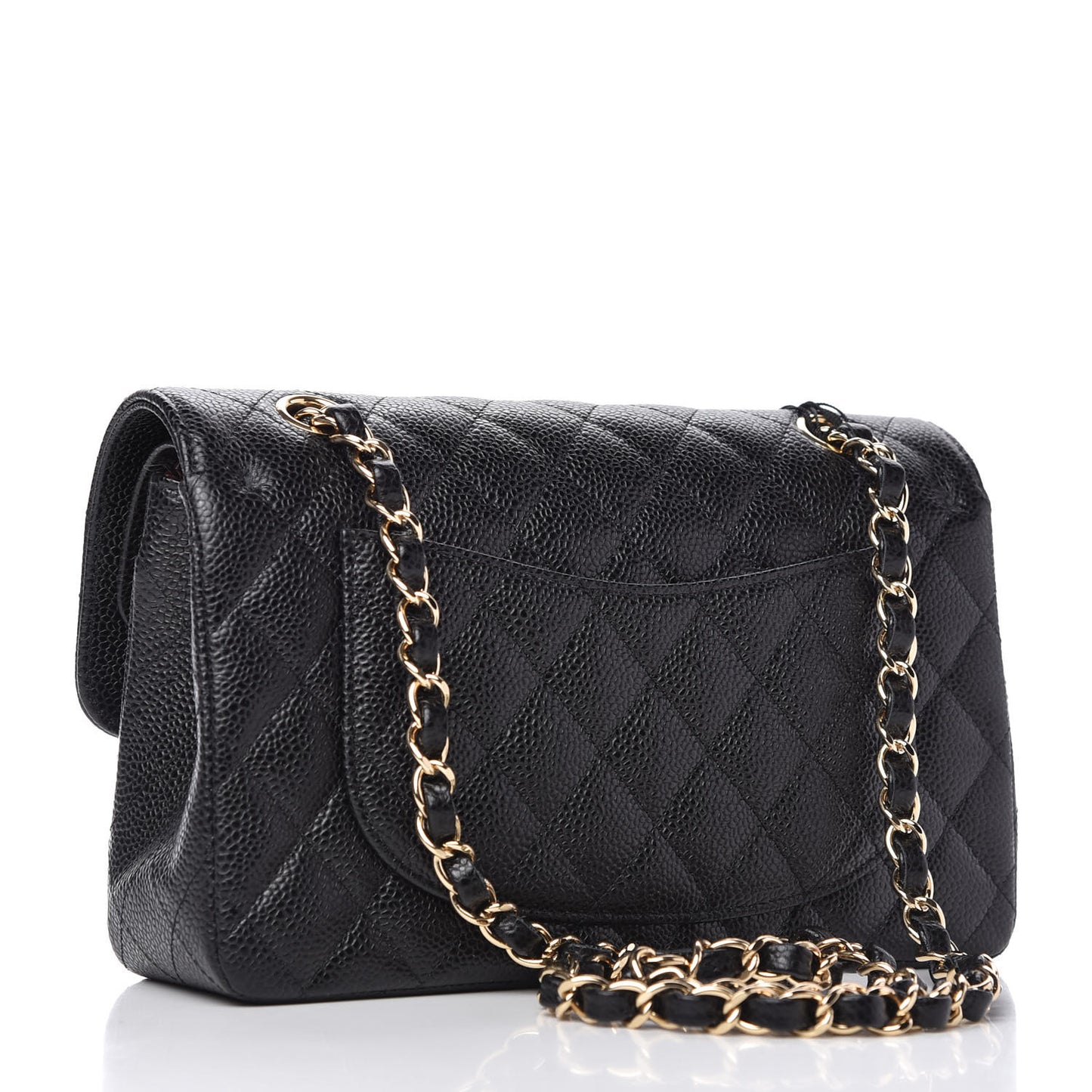 Caviar Quilted Small Double Flap Black