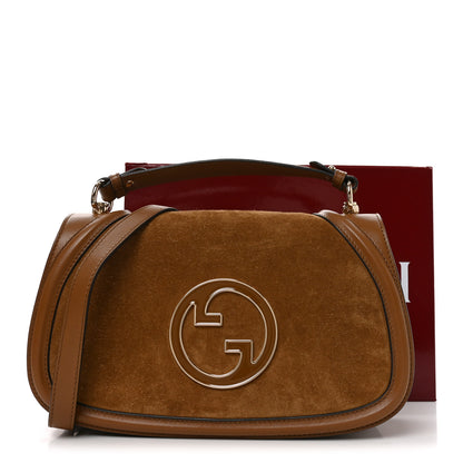 Gucci Suede Calfskin Blondie Medium Shoulder Bag Light Brown 11 of 11