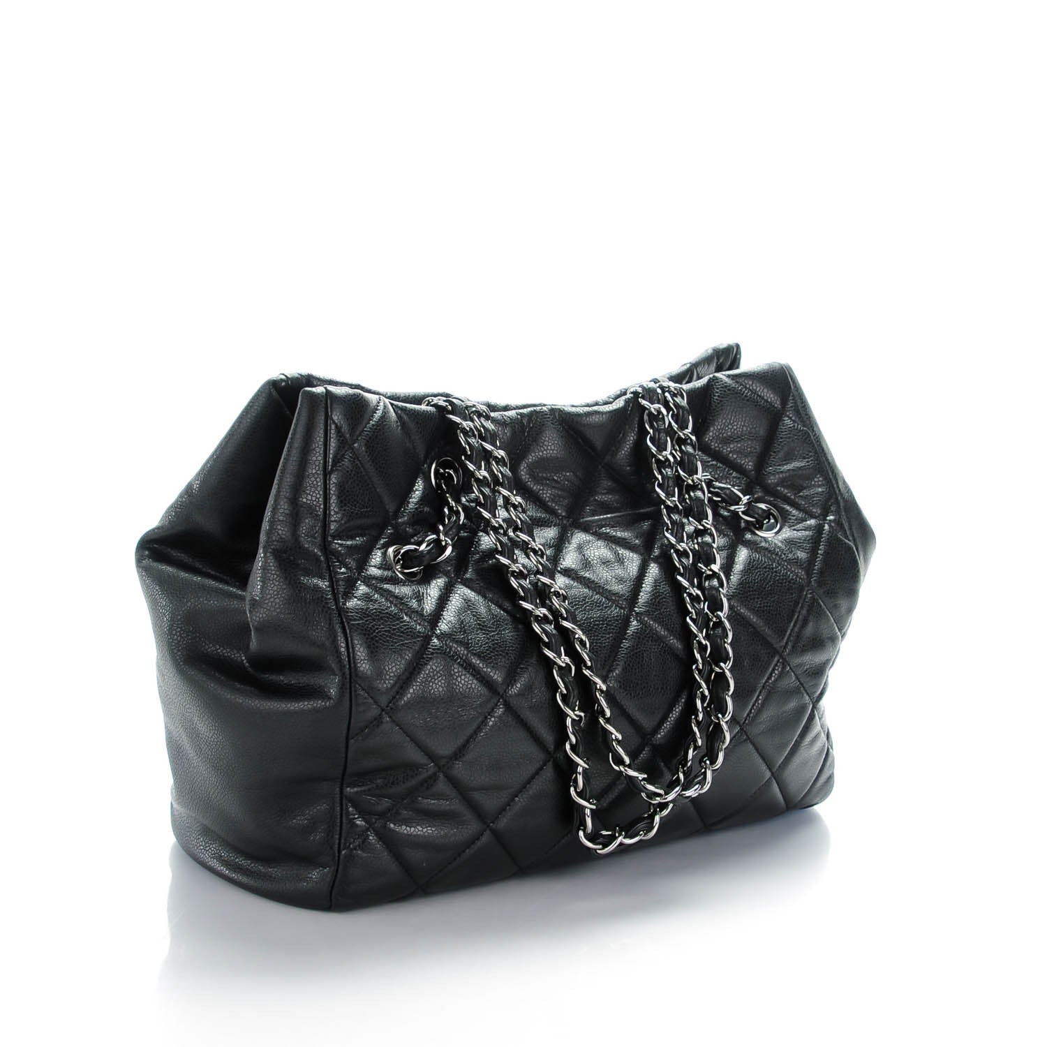 Chanel Soft Caviar Quilted Large Cells Tote Black 3 of 7