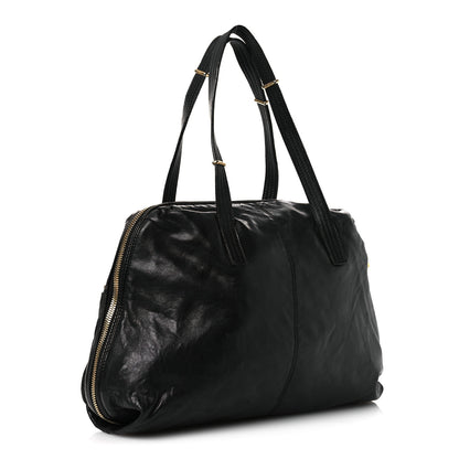Fendi Sheepskin Zipper Satchel Black 3 of 14