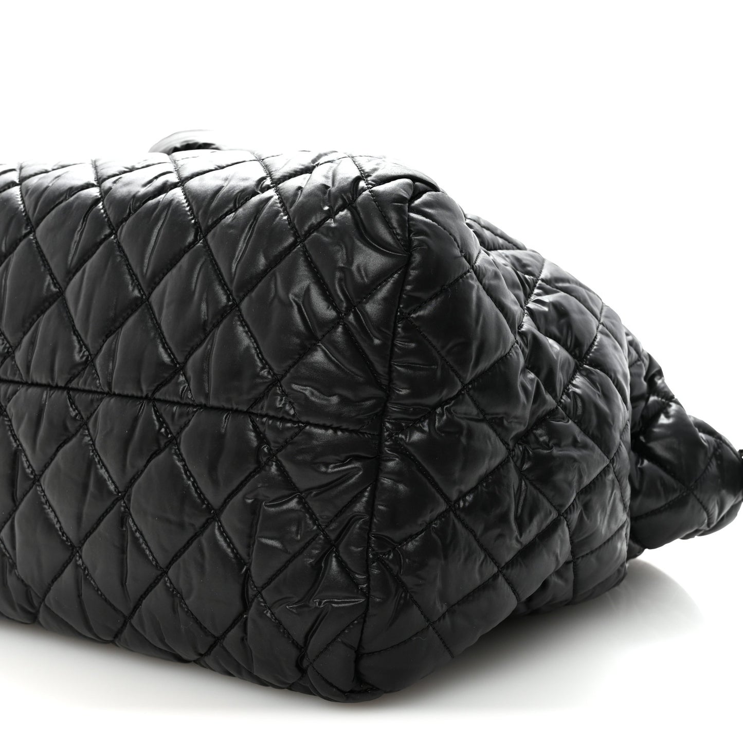 Nylon Quilted Medium Coco Cocoon Tote Black