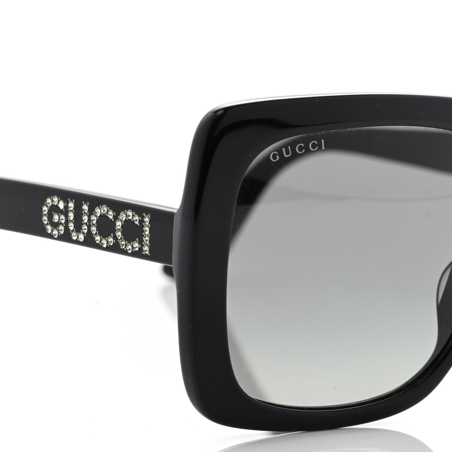 Gucci Crystal Square Frame GG Sunglasses GG0418S Black 8 of 8