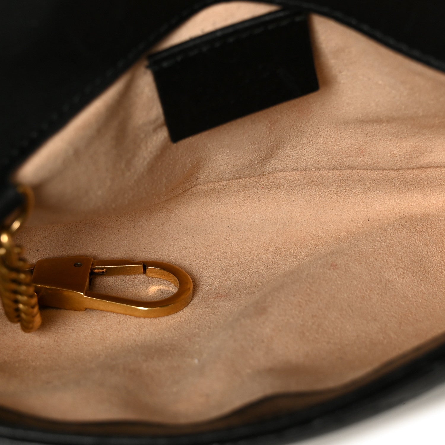 Gucci Calfskin Matelasse Super Mini GG Marmont Shoulder Bag Black 5 of 10