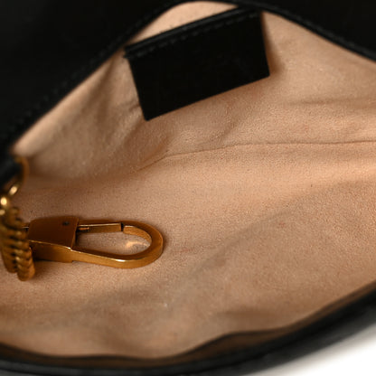 Gucci Calfskin Matelasse Super Mini GG Marmont Shoulder Bag Black 5 of 10