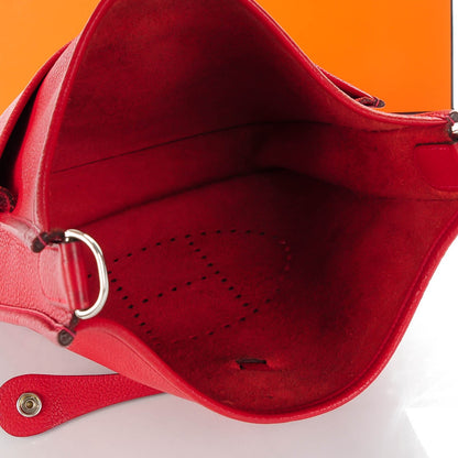 Hermes Taurillon Clemence Evelyne III PM Rouge Garance 8 of 10