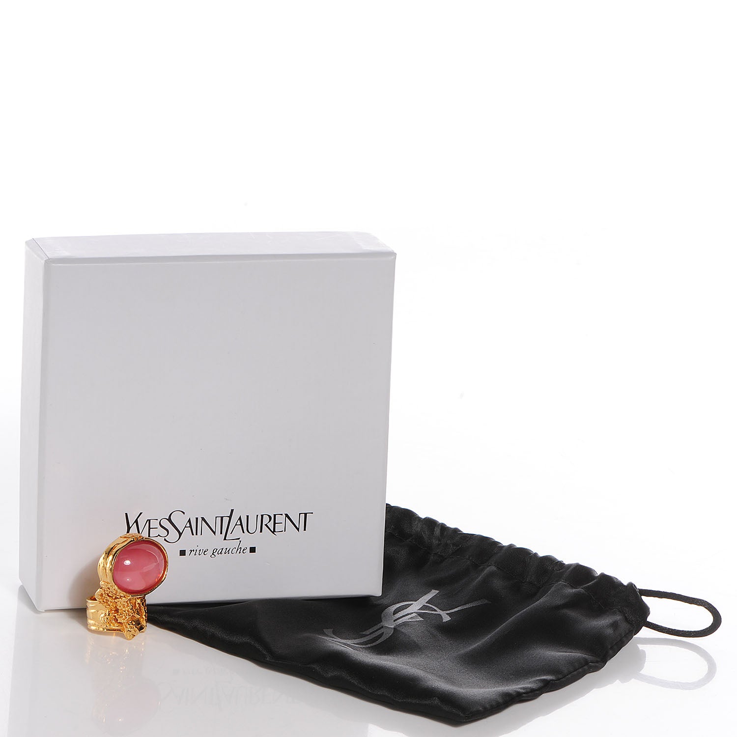 Saint Laurent Arty Ring Gold Dark Pink 5 of 5