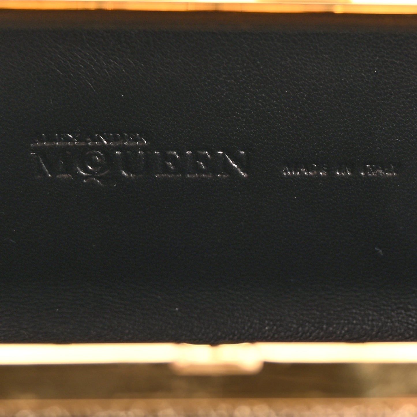 Metallic Calfskin Skull Knuckle Box Clutch Gold