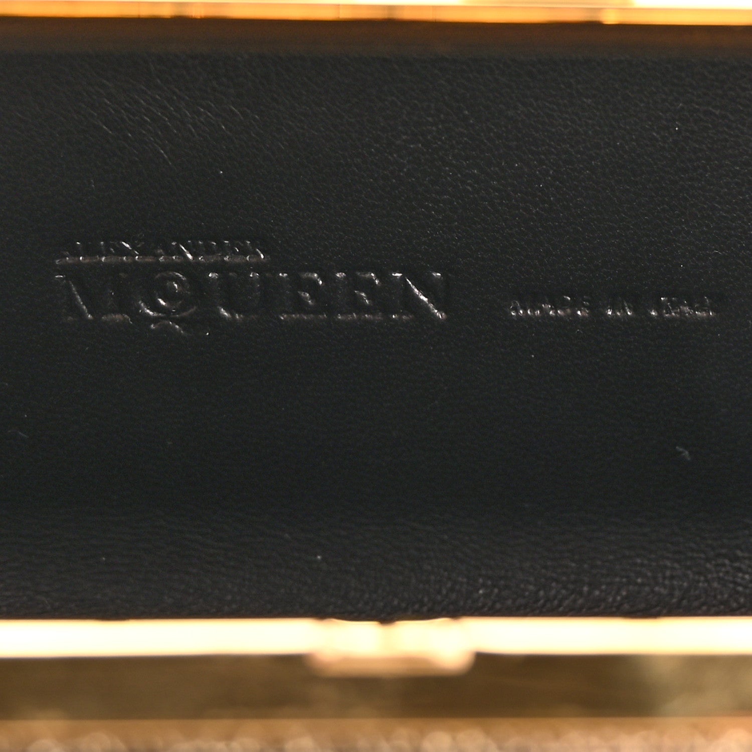 Alexander McQueen Metallic Calfskin Skull Knuckle Box Clutch Gold 7 of 11