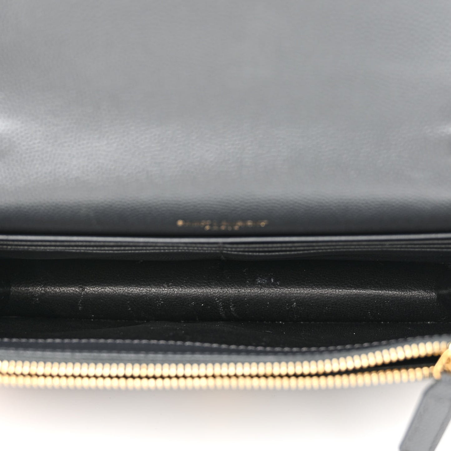 Grain De Poudre Matelasse Chevron Monogram Envelope Chain Wallet Dark Smog