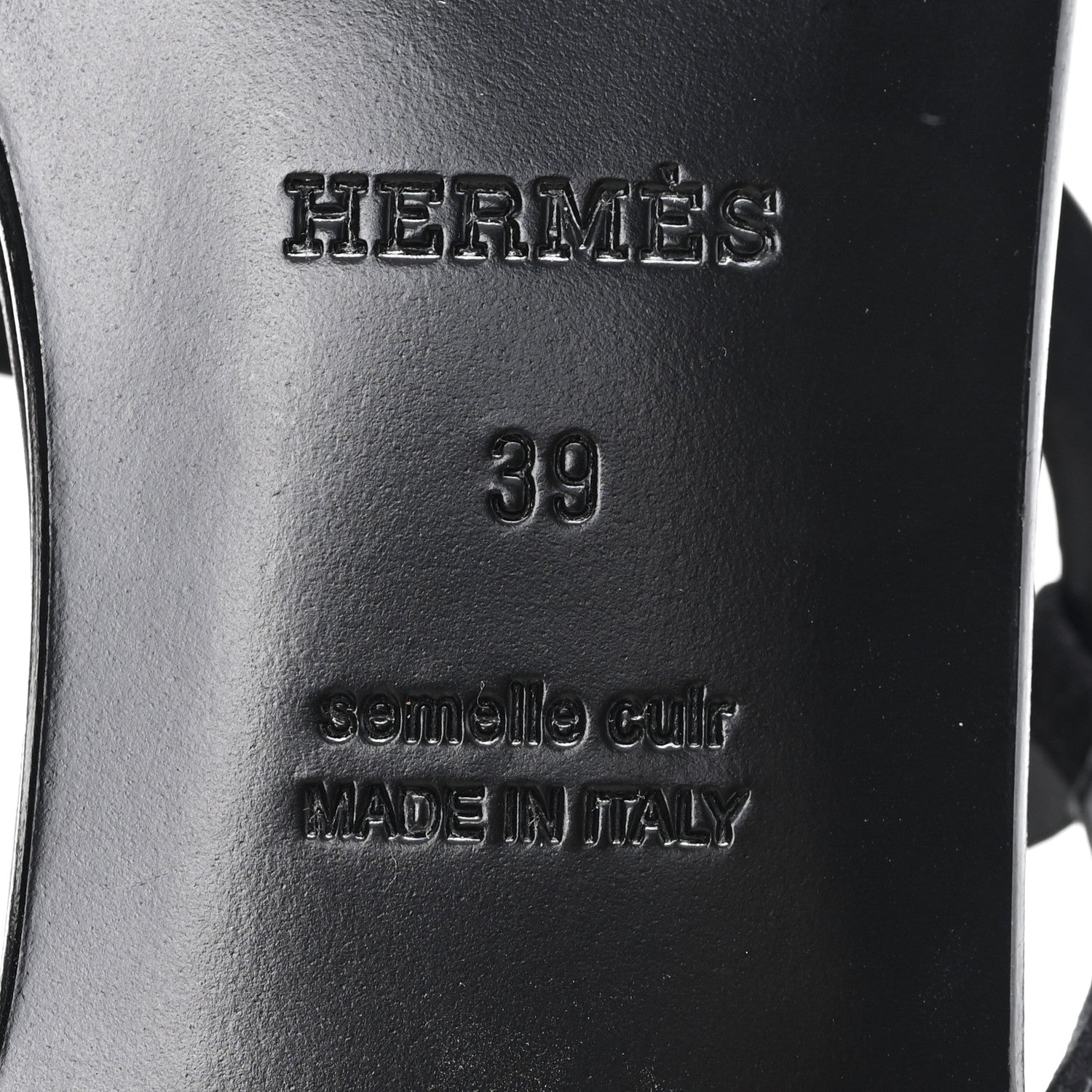 Hermes Metallic Chevre Velours Womens Egerie Sandals 39 Black Or Rose 7 of 10