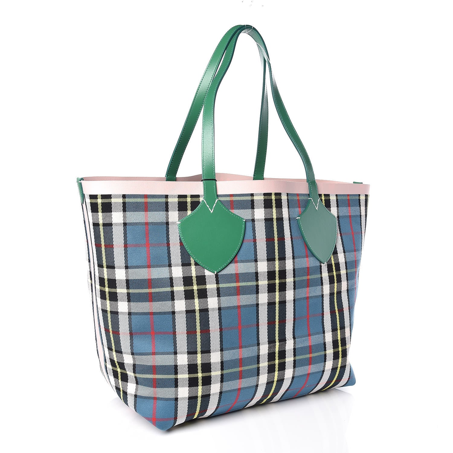 Burberry Vintage Check Large The Giant Reversible Tote Palm Green Pink Apricot 6 of 13
