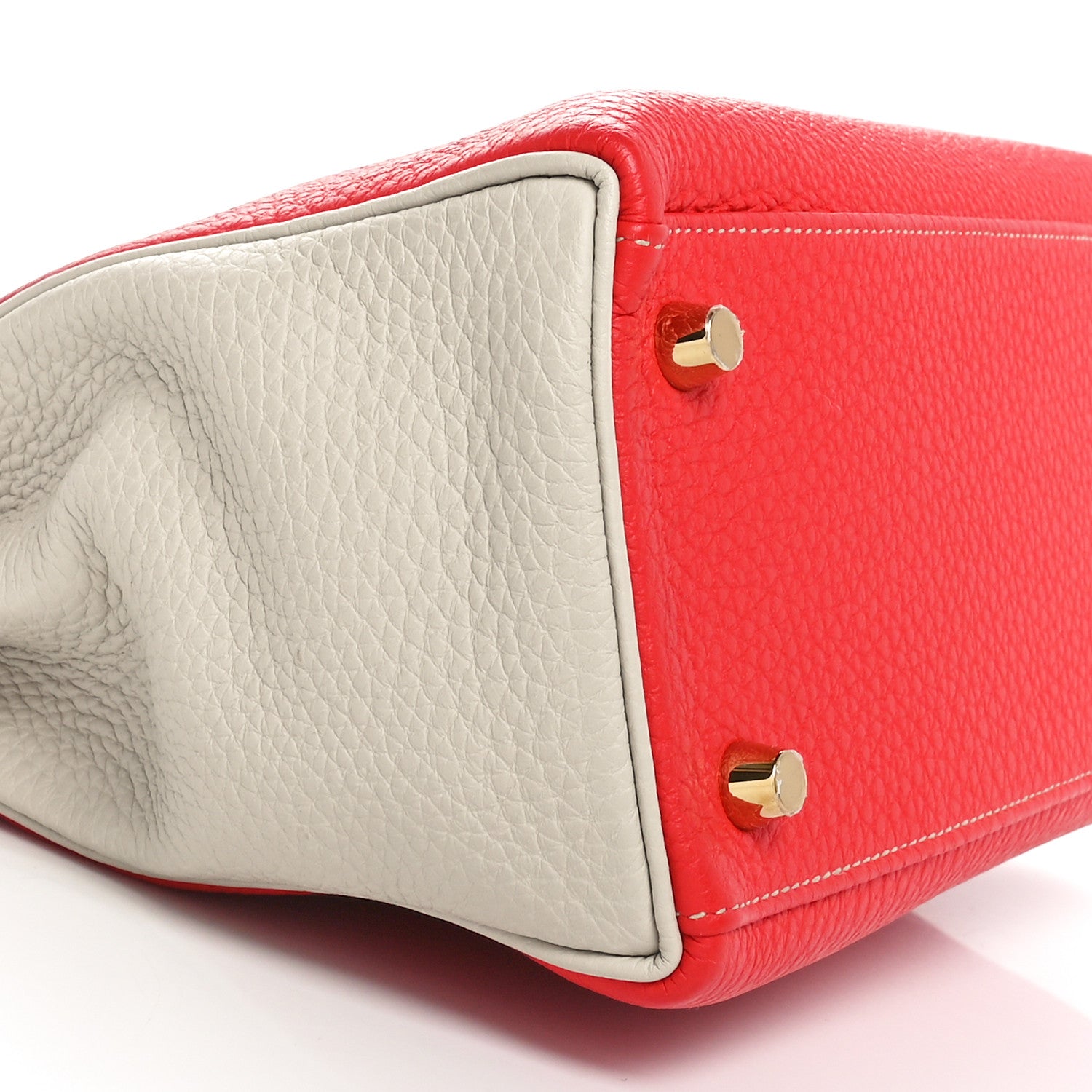 Hermes Togo Horseshoe Kelly Retourne 25 Rouge De Coeur Beton 9 of 11