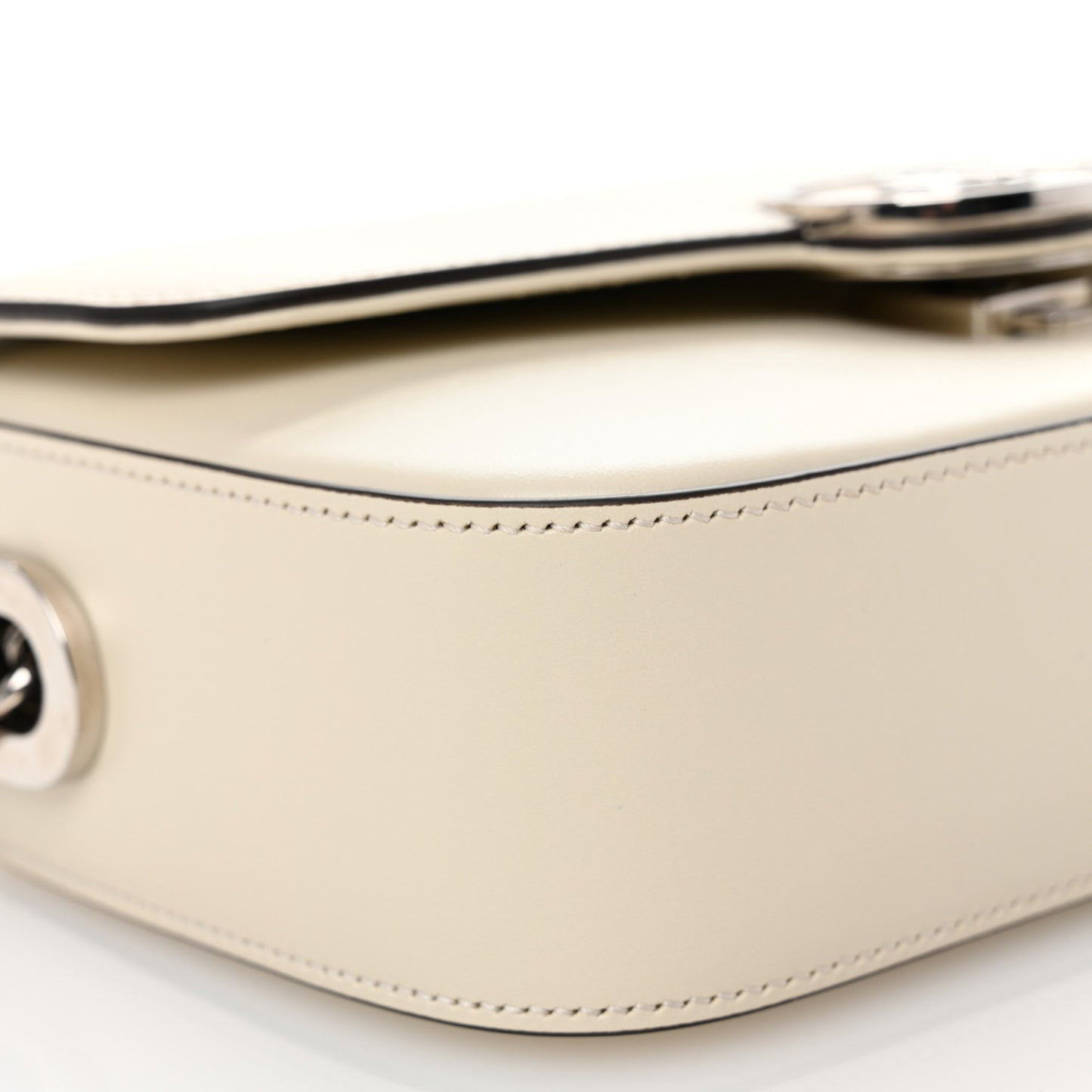 Senna Calfskin Petite GG Top Handle Shoulder Bag Mystic White