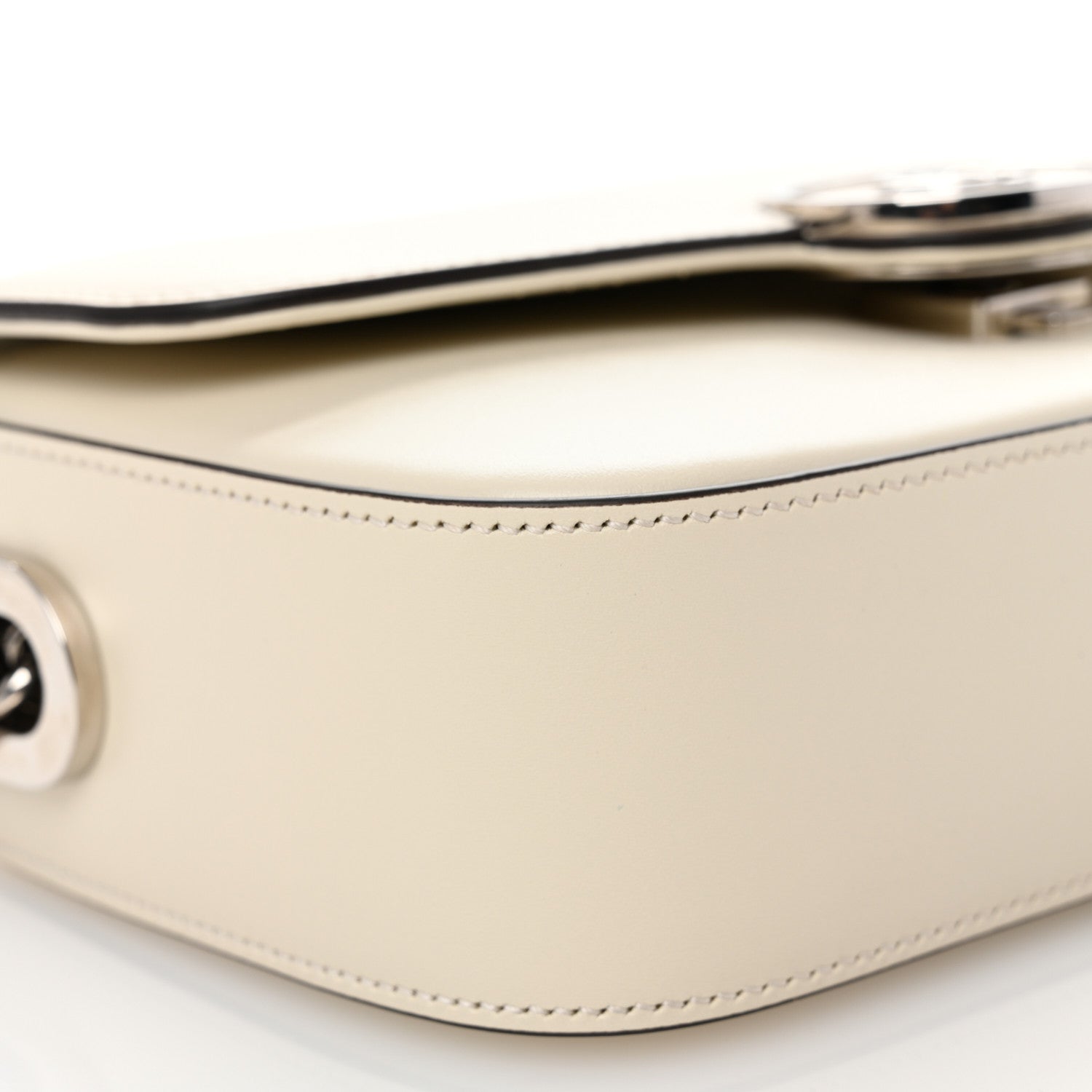 Gucci Senna Calfskin Petite GG Top Handle Shoulder Bag Mystic White 9 of 10
