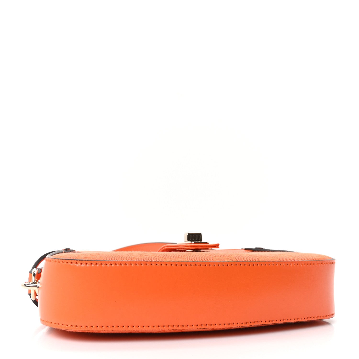Gucci Calfskin Monogram Mini Moon Side Shoulder Bag Orange 4 of 9